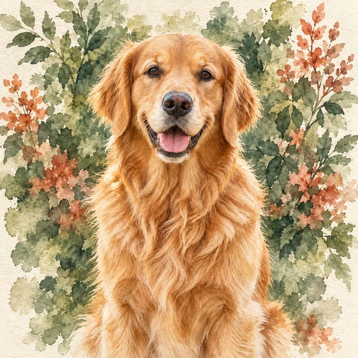 The same dog as a painted portrait